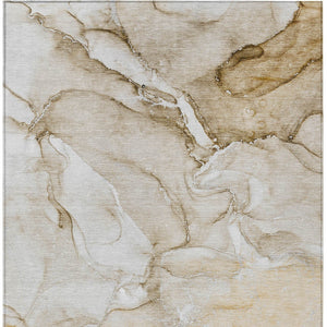 Homeroots 3' X 5' Brown Abstract Washable Non Skid Indoor Outdoor Area Rug Brown Polyester 560196