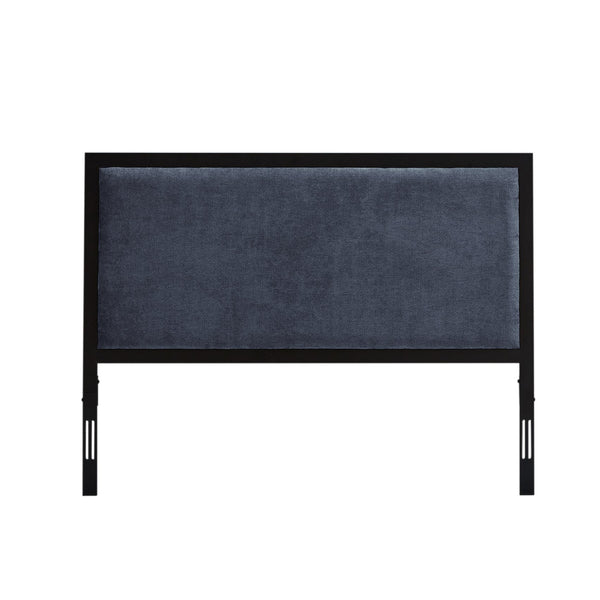 English Elm Metal Upholstered Headboard Queen Navy with Metal Trim, 26" Padded Height, Spot-Clean, Modern Chic B350P394947