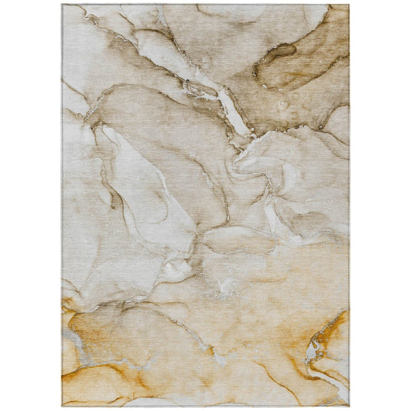 HomeRoots 5' Modern Abstract Brown Washable Non-Skid Area Rug for Indoor or Outdoor High-Traffic Spaces 9' X 12' 560200