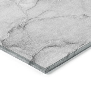 Homeroots 8' X 10' Gray Abstract Washable Non Skid Indoor Outdoor Area Rug Gray Polyester 560208