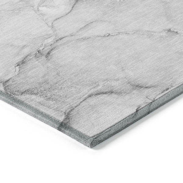 Homeroots 8' X 10' Gray Abstract Washable Non Skid Indoor Outdoor Area Rug Gray Polyester 560208