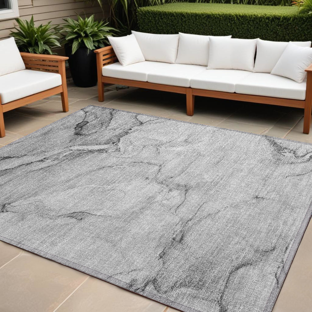 Homeroots 9' Brown Abstract Washable Area Rug - Stylish Non-skid Design Perfect For Indoor And Outdoor Spaces 9' X 12' Polyester 560209