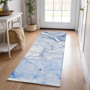 Homeroots 9' Brown Abstract Washable Area Rug - Stylish Non-skid Design Perfect For Indoor And Outdoor Spaces Navy Polyester 560221