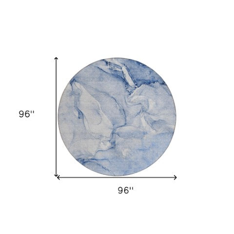 Homeroots 9' Brown Abstract Washable Area Rug - Stylish Non-skid Design Perfect For Indoor And Outdoor Spaces 8' Round Polyester 560225