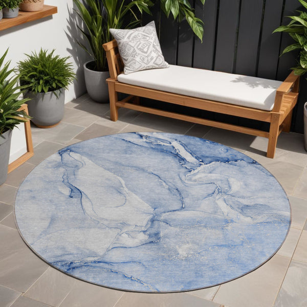 Homeroots 9' Brown Abstract Washable Area Rug - Stylish Non-skid Design Perfect For Indoor And Outdoor Spaces 8' Round Polyester 560225