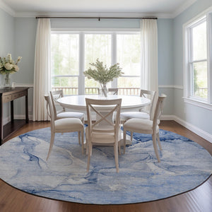 Homeroots 9' Brown Abstract Washable Area Rug - Stylish Non-skid Design Perfect For Indoor And Outdoor Spaces 8' Round Polyester 560225