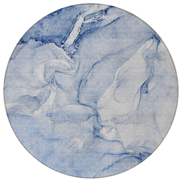 Homeroots 9' Brown Abstract Washable Area Rug - Stylish Non-skid Design Perfect For Indoor And Outdoor Spaces 8' Round Polyester 560225