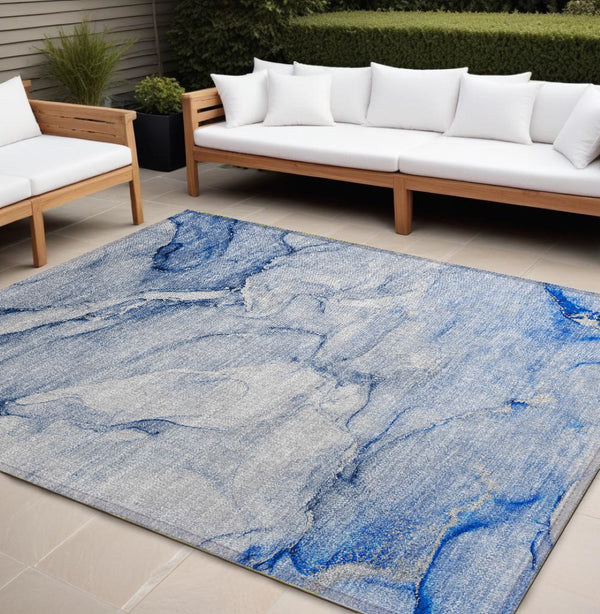 HomeRoots 5' Modern Abstract Brown Washable Non-Skid Area Rug for Indoor or Outdoor High-Traffic Spaces 9' X 12' 560227
