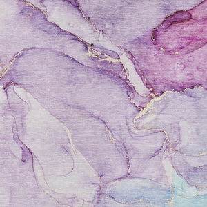 Homeroots 3' X 5' Purple Abstract Washable Non Skid Indoor Outdoor Area Rug Purple Polyester 560232