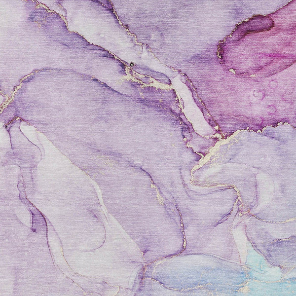 Homeroots 3' X 5' Purple Abstract Washable Non Skid Indoor Outdoor Area Rug Purple Polyester 560232