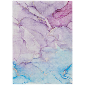 Homeroots 3' X 5' Purple Abstract Washable Non Skid Indoor Outdoor Area Rug Purple Polyester 560232