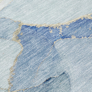 Homeroots 5' X 8' Blue And Green Abstract Washable Indoor Outdoor Area Rug Blue Polyester 560242