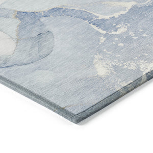 HomeRoots 5' Abstract Blue and Green Washable Area Rug – Durable Indoor Outdoor Design for Modern Spaces 9' X 12' 560245