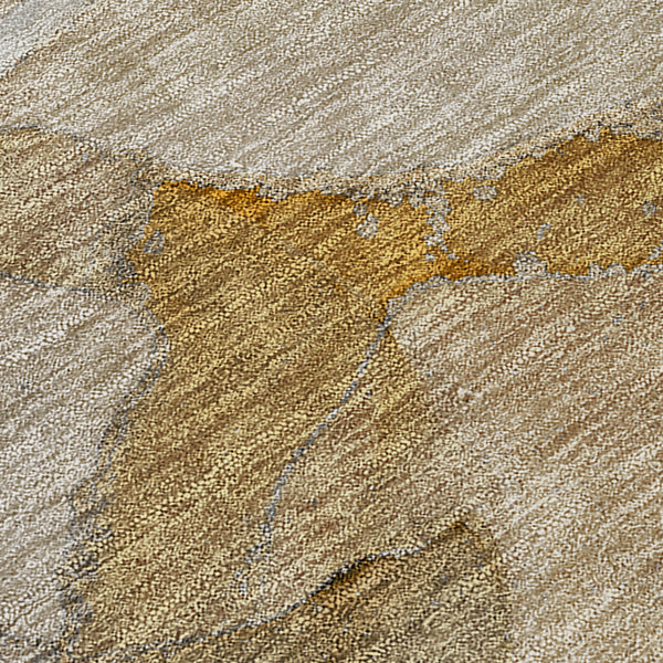 Homeroots 3' X 5' Brown Beige And Gold Abstract Washable Indoor Outdoor Area Rug Brown Polyester 560250