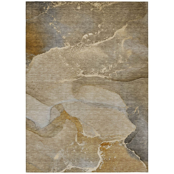 HomeRoots 5' Abstract Blue and Green Washable Area Rug – Durable Indoor Outdoor Design for Modern Spaces 8' X 10' 560253