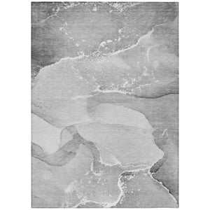 HomeRoots 5' Abstract Blue and Green Washable Area Rug – Durable Indoor Outdoor Design for Modern Spaces 5' X 8' 560260