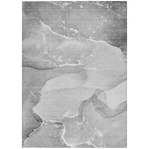 HomeRoots 5' Abstract Blue and Green Washable Area Rug – Durable Indoor Outdoor Design for Modern Spaces 5' X 8' 560260