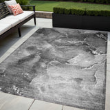 Homeroots 5' X 8' Gray Abstract Washable Non Skid Indoor Outdoor Area Rug Gray Polyester 560296