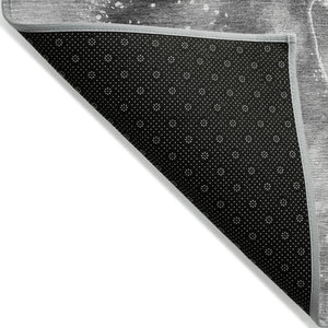 Homeroots 5' X 8' Gray Abstract Washable Non Skid Indoor Outdoor Area Rug Gray Polyester 560296