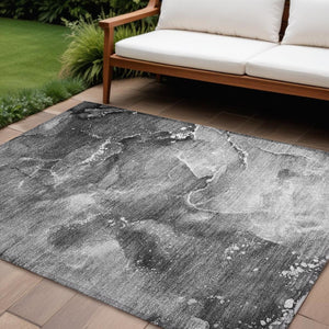 HomeRoots 5' Brown and Gray Abstract Area Rug - Washable, Non-Skid, Indoor-Outdoor Rug for High-Traffic Areas 8' X 10' 560298