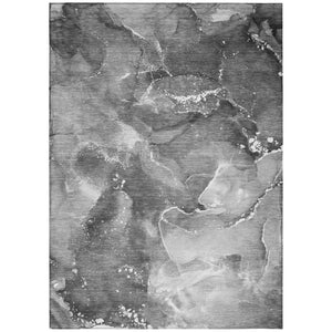 HomeRoots 5' Brown and Gray Abstract Area Rug - Washable, Non-Skid, Indoor-Outdoor Rug for High-Traffic Areas 8' X 10' 560298