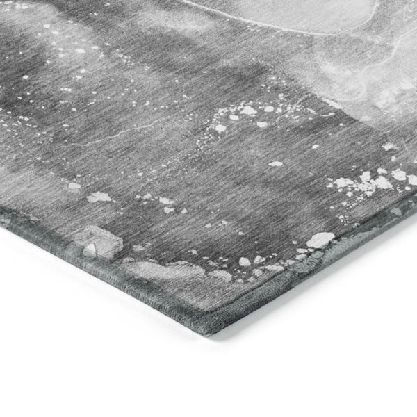 HomeRoots 5' Brown and Gray Abstract Area Rug - Washable, Non-Skid, Indoor-Outdoor Rug for High-Traffic Areas 8' X 10' 560298