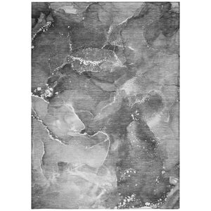 HomeRoots 5' Brown and Gray Abstract Area Rug - Washable, Non-Skid, Indoor-Outdoor Rug for High-Traffic Areas 8' X 10' 560298