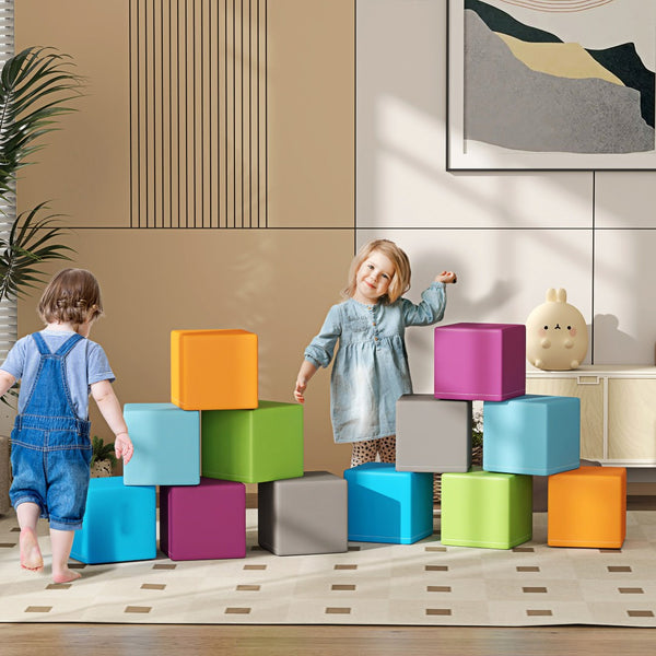 English Elm Soozier 12 Piece Foam Play Blocks Toddler Stacking Set for Creative Preschool Learning W2225P229245