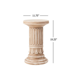 English Elm Handcrafted Mgo Column Pedestal Classical Architectural Accent for Living Rooms N772P389437G