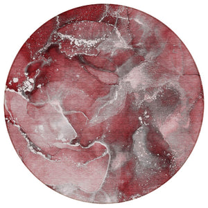HomeRoots 5' Brown and Gray Abstract Area Rug - Washable, Non-Skid, Indoor-Outdoor Rug for High-Traffic Areas 8' Round 560306