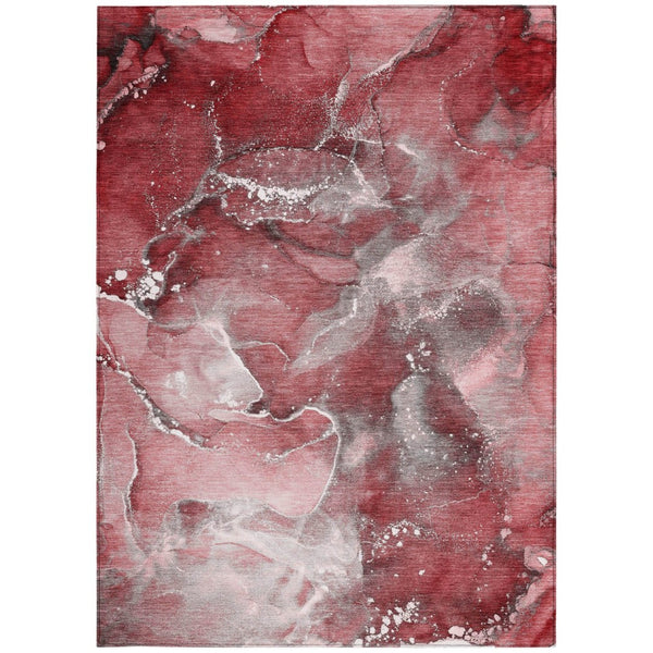 HomeRoots 5' Brown and Gray Abstract Area Rug - Washable, Non-Skid, Indoor-Outdoor Rug for High-Traffic Areas 8' X 10' 560307