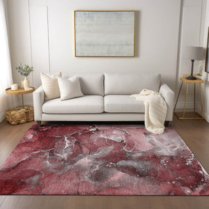 HomeRoots 5' Brown and Gray Abstract Area Rug - Washable, Non-Skid, Indoor-Outdoor Rug for High-Traffic Areas 9' X 12' 560308