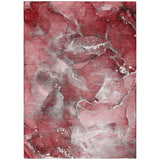 Homeroots 10' X 14' Merlot Abstract Washable Non Skid Indoor Outdoor Area Rug Merlot Polyester 560309