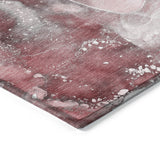 Homeroots 10' X 14' Merlot Abstract Washable Non Skid Indoor Outdoor Area Rug Merlot Polyester 560309