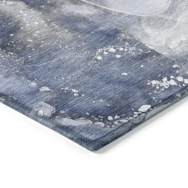 HomeRoots 5' Brown and Gray Abstract Area Rug - Washable, Non-Skid, Indoor-Outdoor Rug for High-Traffic Areas 8' Round 560315