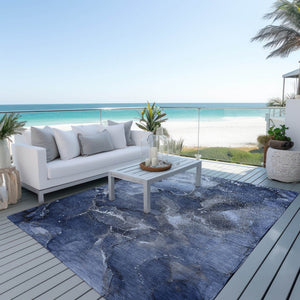 HomeRoots 5' Brown and Gray Abstract Area Rug - Washable, Non-Skid, Indoor-Outdoor Rug for High-Traffic Areas 10' X 14' 560318