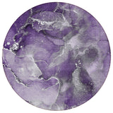 Homeroots 8' Round Gray And Purple Round Abstract Washable Non Skid Indoor Outdoor Area Rug Purple Polyester 560324