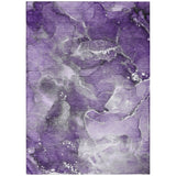 Homeroots 8' X 10' Gray And Purple Abstract Washable Non Skid Indoor Outdoor Area Rug Purple Polyester 560325