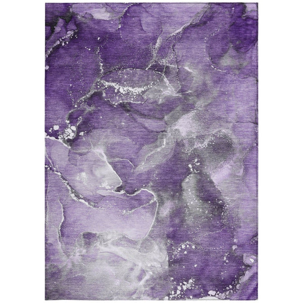 HomeRoots 5' Brown and Gray Abstract Area Rug - Washable, Non-Skid, Indoor-Outdoor Rug for High-Traffic Areas 8' X 10' 560325