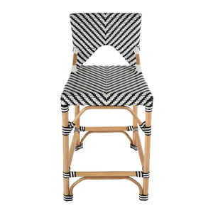 Butler Specialty Creanly Rattan Counter Stool With Back And Footrest – Stylish Design For Chic Kitchen Dining Spaces Black Polyurethane Synthetic (Pe) Rattan,Rattan 5603295-butler