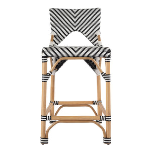 Butler Specialty Creanly Rattan Counter Stool With Back And Footrest – Stylish Design For Chic Kitchen Dining Spaces Black Polyurethane Synthetic (Pe) Rattan,Rattan 5603295-butler