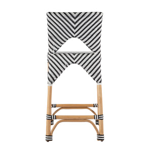 Butler Specialty Creanly Rattan Counter Stool With Back And Footrest – Stylish Design For Chic Kitchen Dining Spaces Black Polyurethane Synthetic (Pe) Rattan,Rattan 5603295-butler