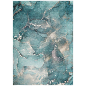 HomeRoots 5' Brown and Gray Abstract Area Rug - Washable, Non-Skid, Indoor-Outdoor Rug for High-Traffic Areas 5' X 8' 560332