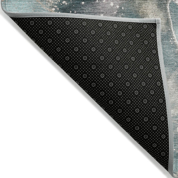 HomeRoots 5' Brown and Gray Abstract Area Rug - Washable, Non-Skid, Indoor-Outdoor Rug for High-Traffic Areas 5' X 8' 560332