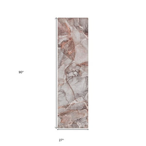 Homeroots 5' Abstract Washable Non-skid Area Rug - Stylish Blue And Gray Design For Indoor & Outdoor Use Gray Polyester 560349