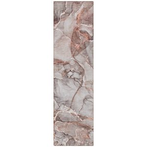 Homeroots 5' Abstract Washable Non-skid Area Rug - Stylish Blue And Gray Design For Indoor & Outdoor Use Gray Polyester 560349