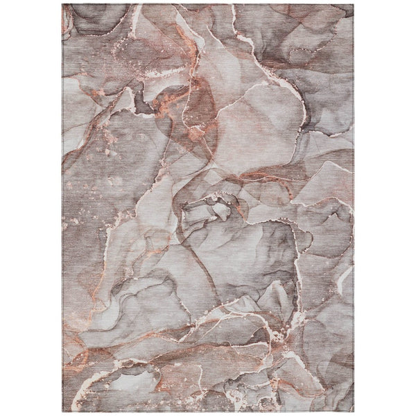 HomeRoots 5' Blue and Gray Abstract Area Rug - Durable, Washable, Non-Skid Design for Indoor and Outdoor Spaces 5' X 8' 560352