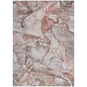 Homeroots 5' Abstract Washable Non-skid Area Rug - Stylish Blue And Gray Design For Indoor & Outdoor Use 9' X 12' Polyester 560355