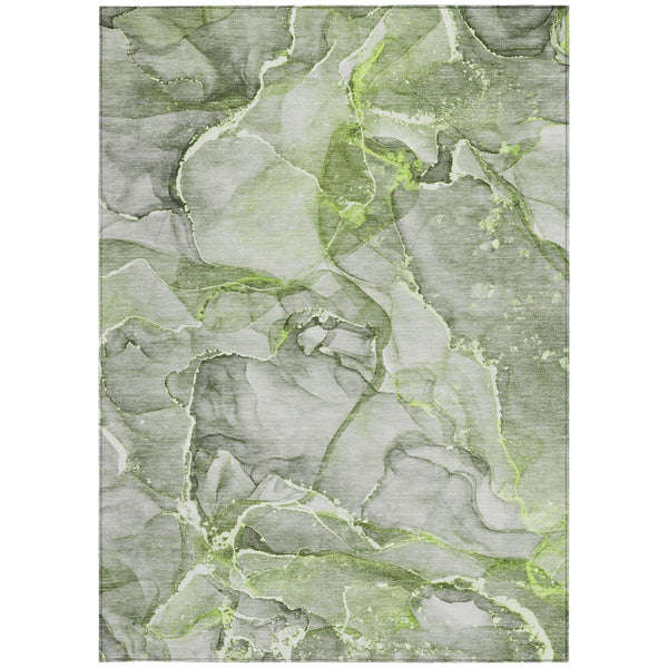 HomeRoots 5' Blue and Gray Abstract Area Rug - Durable, Washable, Non-Skid Design for Indoor and Outdoor Spaces 5' X 8' 560361