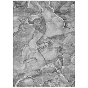 HomeRoots 5' Blue and Gray Abstract Area Rug - Durable, Washable, Non-Skid Design for Indoor and Outdoor Spaces 5' X 8' 560370